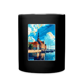 Rostock Allemagne Affiche de voyage vintage Souvenir WPA - Mug uni - noir - Devant