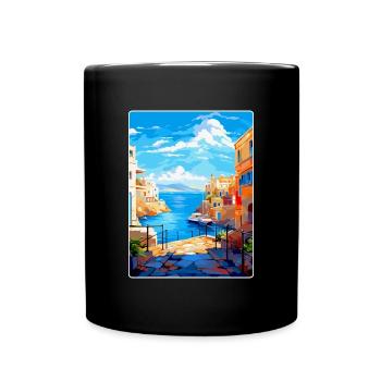 Héraklion Grèce Affiche de voyage vintage souvenir - Mug uni - noir - Devant