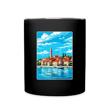 Koper Slowenien Vintage Reiseplakat Souvenir WPA - Tasse einfarbig - Schwarz - Vorne