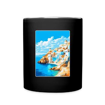 Karpathos Grèce Affiche de voyage vintage souvenir - Mug uni - noir - Devant