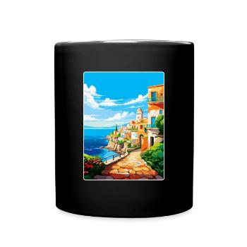 Héraklion Grèce Affiche de voyage vintage souvenir - Mug uni - noir - Devant