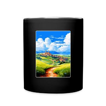 Castilla Y León Espagne Affiche de voyage vintage WPA - Mug uni - noir - Devant