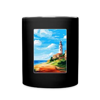 Faro Portugal Affiche de voyage vintage WPA Souvenir - Mug uni - noir - Devant