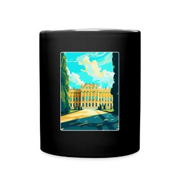 Schonbrunn Palace Austria Vintage Travel Poster - Full Colour Mug - black - Front