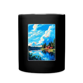 Falun Suède Affiche de voyage vintage WPA Souvenir - Mug uni - noir - Devant