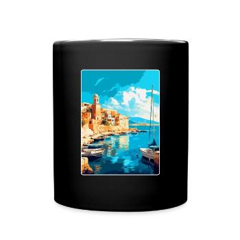 Héraklion Grèce Affiche de voyage vintage souvenir - Mug uni - noir - Devant