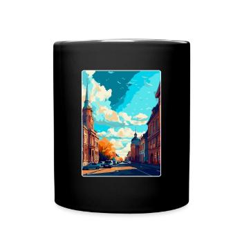 Lodz Pologne Affiche de voyage vintage WPA Art Souvenir - Mug uni - noir - Devant