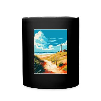 Insel Sylt Deutschland Vintage Reiseplakat Souvenir - Tasse einfarbig - Schwarz - Vorne