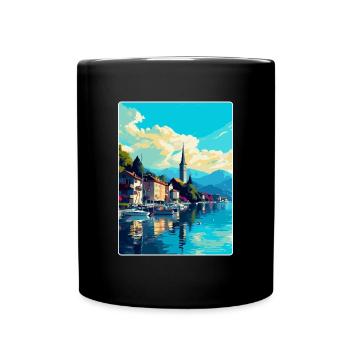 Bregenz Österreich Vintage Reiseplakat Souvenir WPA - Tasse einfarbig - Schwarz - Vorne