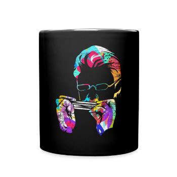 Schwingende Mundharmonika Bluesband - Tasse einfarbig - Schwarz - Vorne