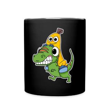 Mauvais dinosaure et jolie banane - Mug uni - noir - Devant