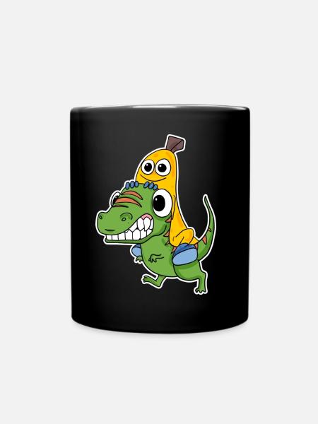Mauvais dinosaure et jolie banane - Mug uni - noir