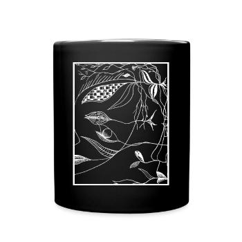 Lignes botaniques sombres - Mug uni - noir - Devant
