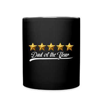Vater des Jahres Sternen-Glanz - Tasse einfarbig - Schwarz - Vorne