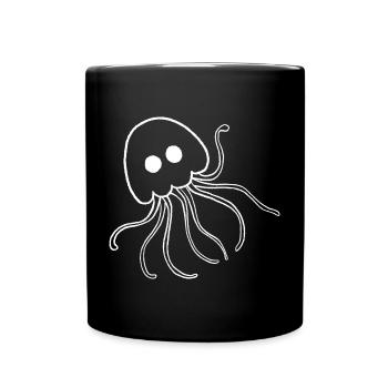 Qualle - Tasse einfarbig - Schwarz - Vorne