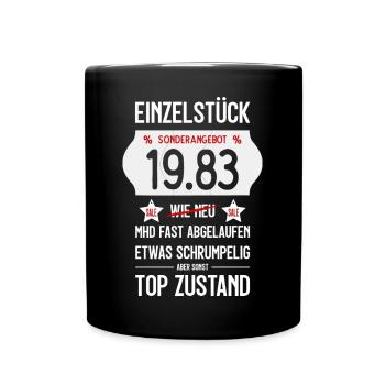 43. GEBURTSTAG 1983 EINZELSTÜCK PREISSCHILD - Tasse einfarbig - Schwarz - Vorne