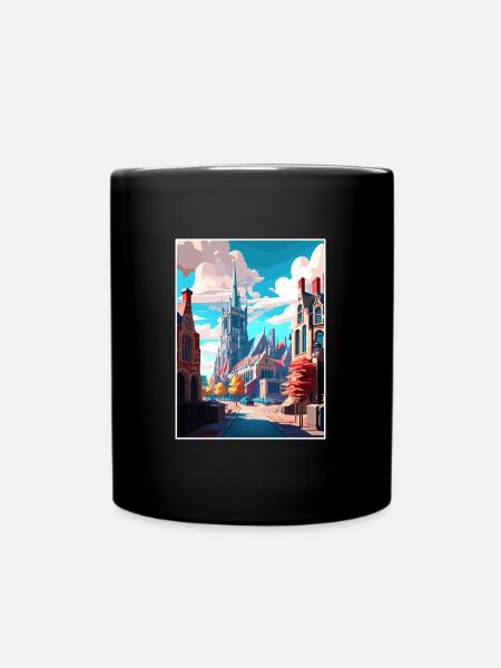 Gent Belgien Vintage Reiseposter WPA Souvenir - Tasse einfarbig - Schwarz