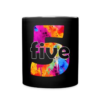 FIVE 5 YEAR BOY 5TH BIRTHDAY - Full Colour Mug - black - Front
