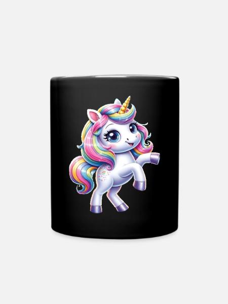 Kleines Einhorn - Tasse einfarbig - Schwarz