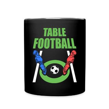 Spritziger Tischfußball Angreifer - Tasse einfarbig - Schwarz - Vorne