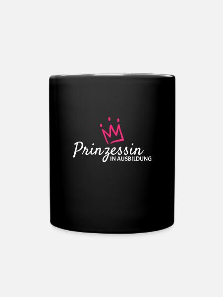 Prinzessin in Ausbildung Geschenk - Tasse einfarbig - Schwarz