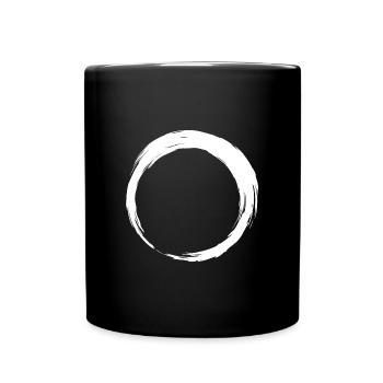 Kreis Symbol Bürste weiß - Tasse einfarbig - Schwarz - Vorne