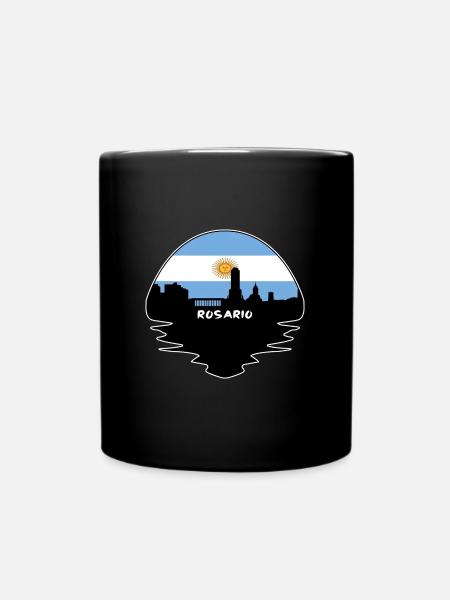 Rosario Argentinien Flagge Skyline Silhouette Reisen - Tasse einfarbig - Schwarz