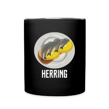 Schimmernder Hering Feinschmecker - Tasse einfarbig - Schwarz - Vorne