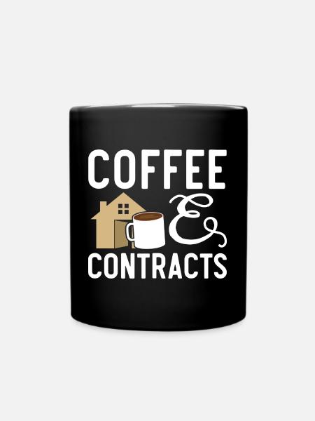 Kaffee und Verträge Haus Makler Immobilienmakler - Tasse einfarbig - Schwarz