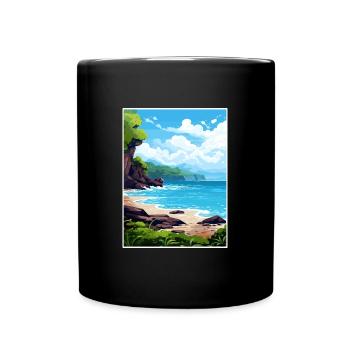 Papagayo Halbinsel Costa Rica Reiseposter - Tasse einfarbig - Schwarz - Vorne