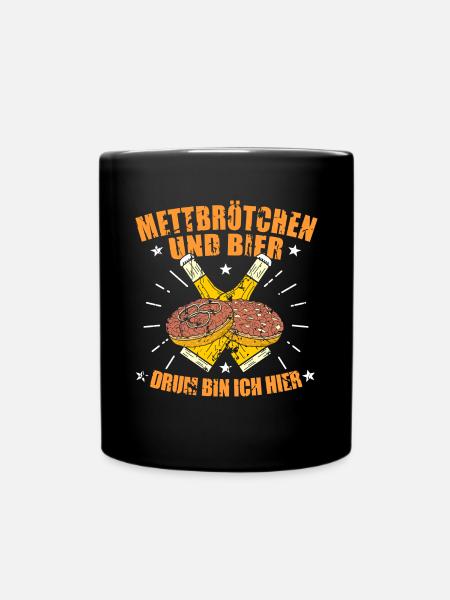 Mettbrötchen Ruhrpott Geschenk - Tasse einfarbig - Schwarz