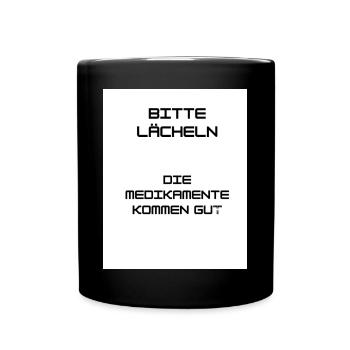 Keep Smiling - Tasse einfarbig - Schwarz - Vorne