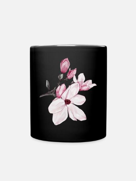 Blume Anemone - Tasse einfarbig - Schwarz