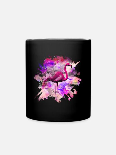 Flamingo Shirt - Tasse einfarbig - Schwarz