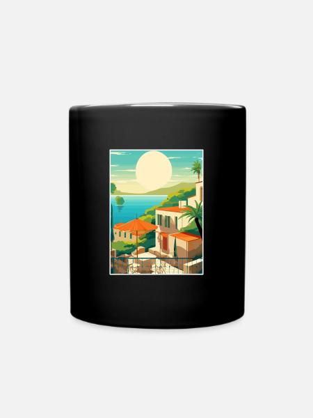 Capri Italien Dekoration Vintage Reiseposter WPA - Tasse einfarbig - Schwarz