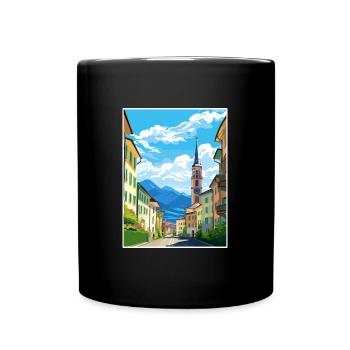 Bozen Italien Vintage Reiseposter WPA Souvenir - Tasse einfarbig - Schwarz - Vorne