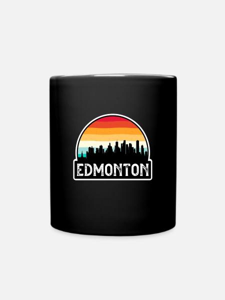 Edmonton Kanada Flagge Skyline Reisesouvenir - Tasse einfarbig - Schwarz
