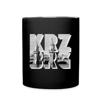 Lebendiges Kreuzberg Kaffeekultur - Tasse einfarbig - Schwarz - Vorne