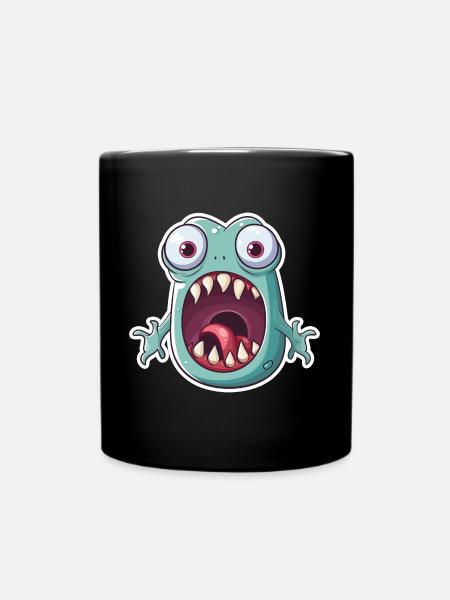 Lustiges Monster - Tasse einfarbig - Schwarz