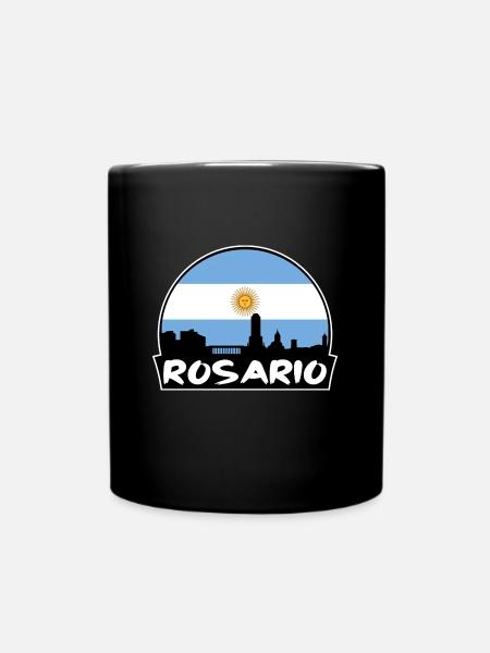 Rosario Argentinien Flagge Skyline Silhouette Reisen - Tasse einfarbig - Schwarz