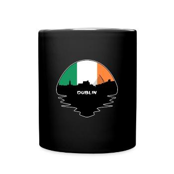 Dublin-Irland-Flaggen-Skyline-Schattenbild-Reise - Tasse einfarbig - Schwarz - Vorne