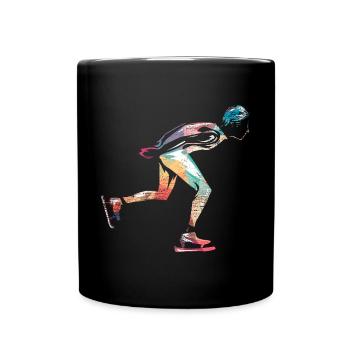 Federnde Eiskunstlauf Meisterschaft - Tasse einfarbig - Schwarz - Vorne
