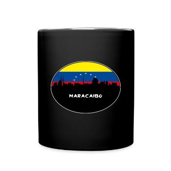 Maracaibo-Venezuela-Flaggen-Skyline-Schattenbild-Reise - Tasse einfarbig - Schwarz - Vorne