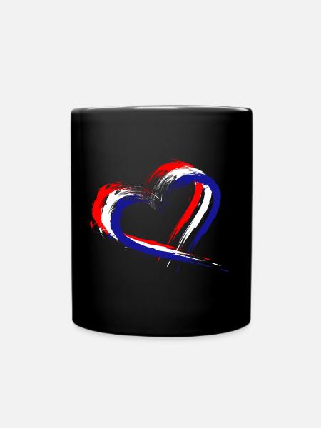 Herz Bürste Flagge Kroatiens Urlaub Kroatien - Tasse einfarbig - Schwarz