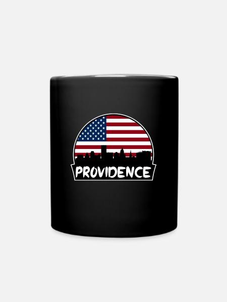 Providence Rhode Island USA Flagge Skyline Silhouett - Tasse einfarbig - Schwarz