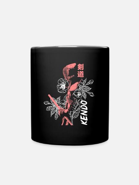 Beherzte Kendo Schwertkämpferin - Tasse einfarbig - Schwarz