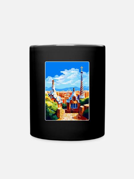 Barcelona Spanien Vintage Reiseplakat Souvenir WPA - Tasse einfarbig - Schwarz