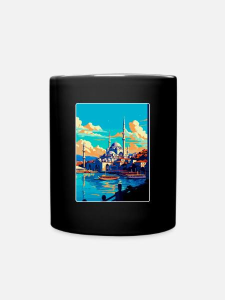 Istanbul Türkei Vintage Reiseplakat Souvenir WPA - Tasse einfarbig - Schwarz