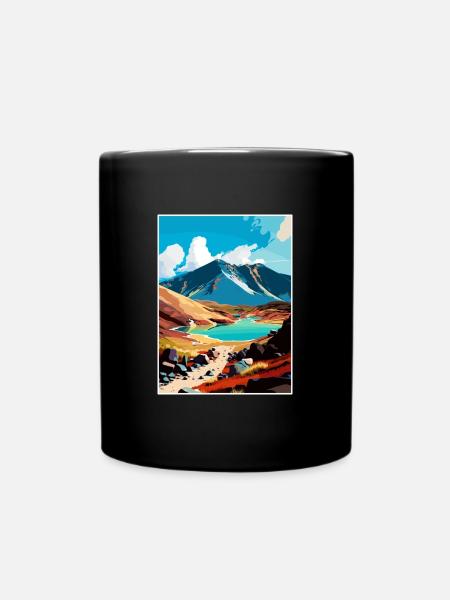 Tongariro Neuseeland Vintage Reiseposter WPA - Tasse einfarbig - Schwarz