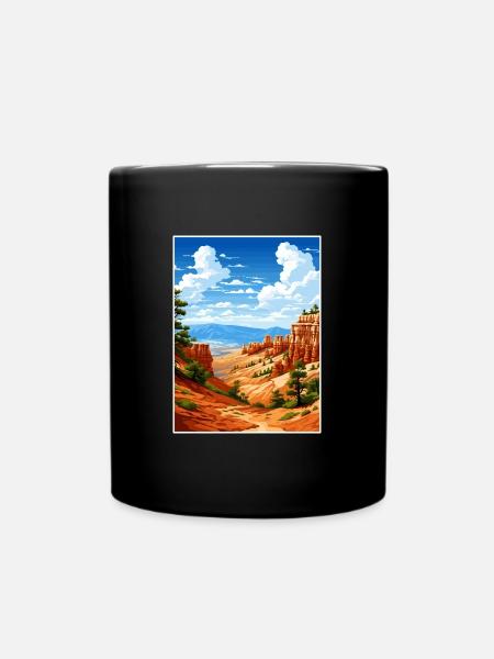 Bryce Canyon Nationalpark Vintage Reiseposter - Tasse einfarbig - Schwarz